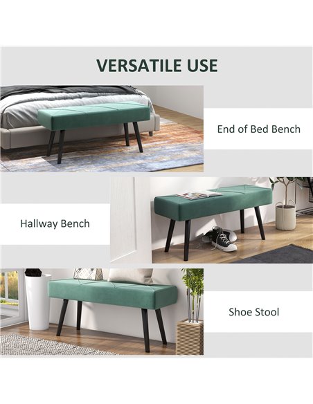 HOMCOM Bedroom Bench Shoe Bench with Sponge Cushion, Steel Legs, Velvet-Feel Upholstery, for Window Seat, Entryway Storage 831-6 - pic 95614 | FastDaddyshop