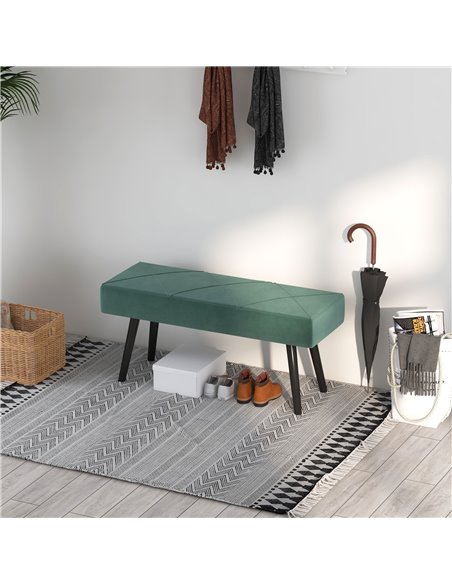 HOMCOM Bedroom Bench Shoe Bench with Sponge Cushion, Steel Legs, Velvet-Feel Upholstery, for Window Seat, Entryway Storage 831-6 - pic 95616 | FastDaddyshop