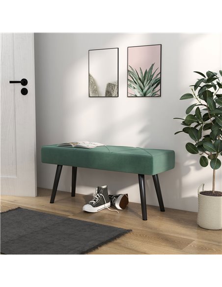HOMCOM Bedroom Bench Shoe Bench with Sponge Cushion, Steel Legs, Velvet-Feel Upholstery, for Window Seat, Entryway Storage 831-6 - pic 95617 | FastDaddyshop