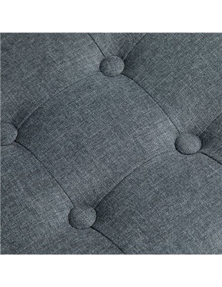 HOMCOM Stylish Square Ottoman Footstool, Linen-Look Fabric, Button Tufts, Wood Frame, Versatile Grey 839-007V71GY - pic 95687 | FastDaddyshop