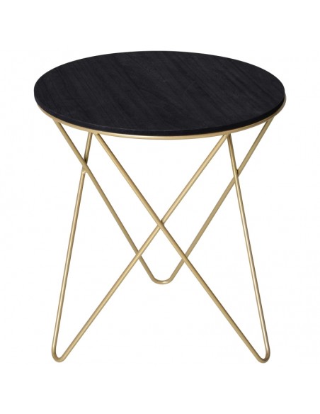 Homcom Wooden Metal Round Coffee Table, Black Gold Color - pic 9569 | FastDaddyshop