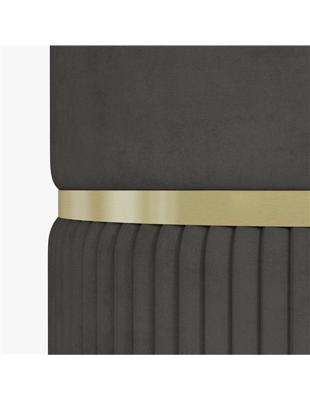 HOMCOM Velvet-feel Round Ottoman Stool, Storage Pouffe, Padded Seat, Hidden Compartment, Grey 838-439V70GY - pic 95705 | FastDaddyshop