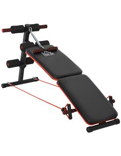 HOMCOM Steel Foldable Home Core Workout Bench Red/Black A91-085