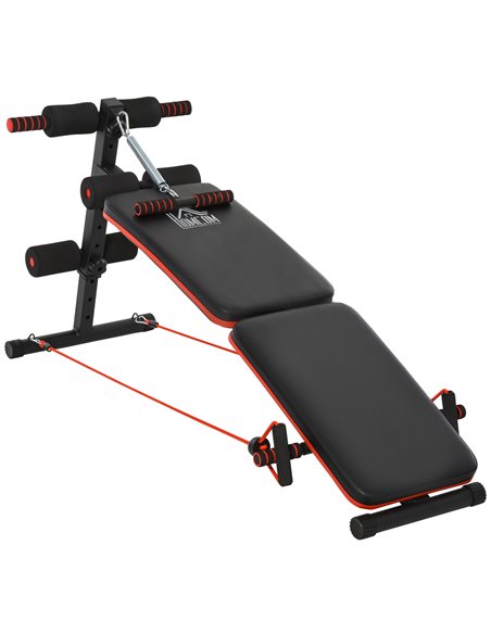 HOMCOM Steel Foldable Home Core Workout Bench Red/Black A91-085 - pic 95717 | FastDaddyshop