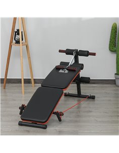 HOMCOM Steel Foldable Home Core Workout Bench Red/Black A91-085 2