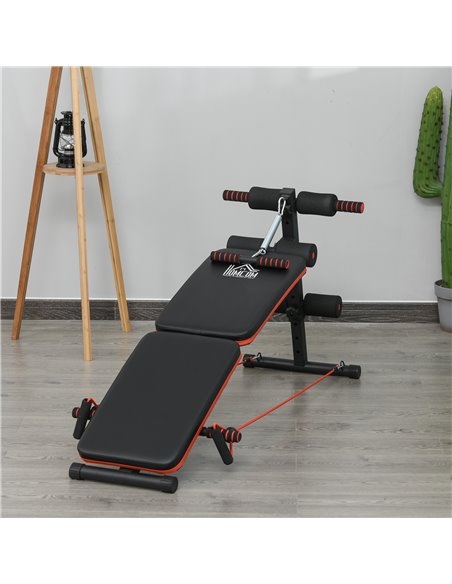 HOMCOM Steel Foldable Home Core Workout Bench Red/Black A91-085 - pic 95718 | FastDaddyshop