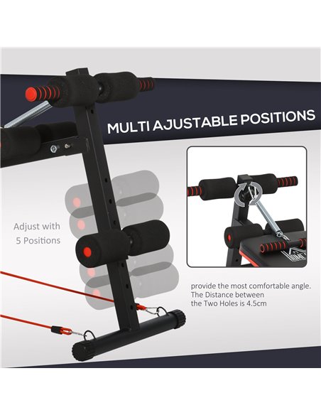HOMCOM Steel Foldable Home Core Workout Bench Red/Black A91-085 - pic 95721 | FastDaddyshop