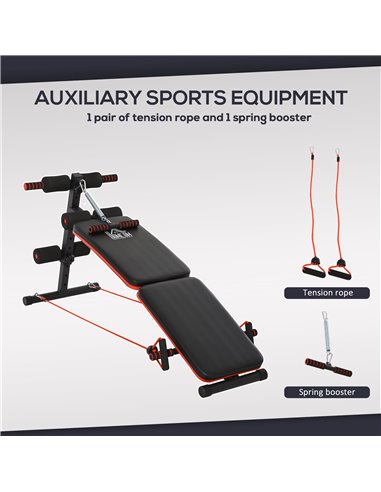 HOMCOM Steel Foldable Home Core Workout Bench Red/Black A91-085