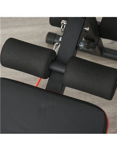 HOMCOM Steel Foldable Home Core Workout Bench Red/Black A91-085