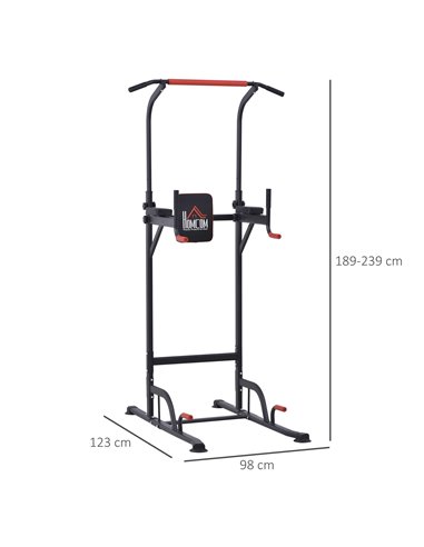 HOMCOM Pull Up Station Bar Power Tower Station for Home Office Gym Traning Workout Equipment A91-106