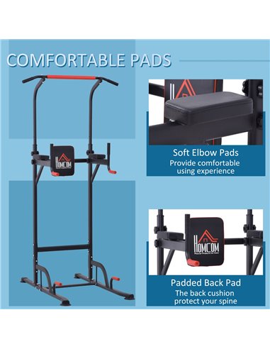 HOMCOM Pull Up Station Bar Power Tower Station for Home Office Gym Traning Workout Equipment A91-106