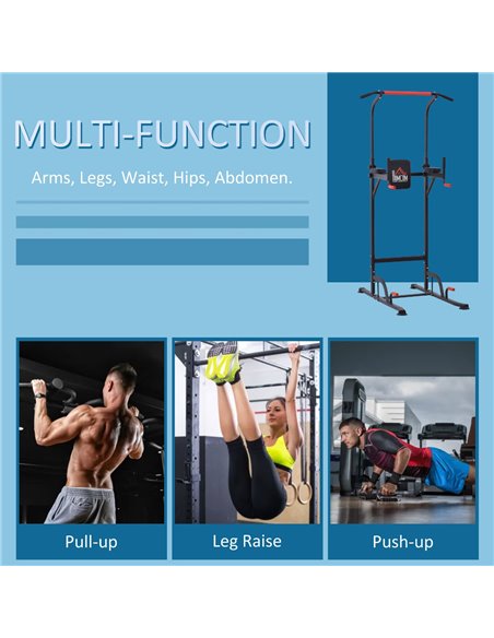HOMCOM Pull Up Station Bar Power Tower Station for Home Office Gym Traning Workout Equipment A91-106 - pic 95730 | FastDaddyshop