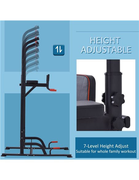 HOMCOM Pull Up Station Bar Power Tower Station for Home Office Gym Traning Workout Equipment A91-106 - pic 95731 | FastDaddyshop