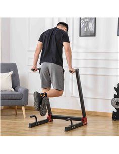 HOMCOM Dip Stand Station, Heavy Duty Upper Body Workout Equipment, Angled Grips, Tricep Dips, Pull-Ups, Push-Ups for Home, Gym,  2