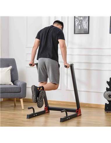HOMCOM Dip Stand Station, Heavy Duty Upper Body Workout Equipment, Angled Grips, Tricep Dips, Pull-Ups, Push-Ups for Home, Gym, 