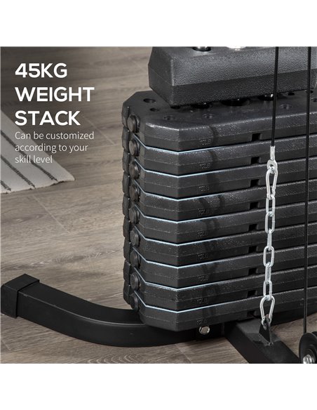 HOMCOM Multi-Exercise Gym Station, with 45kg Weight Stack, for Full Body Workout A91-133 - pic 95757 | FastDaddyshop