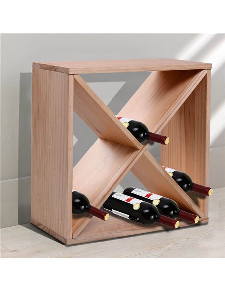 HOMCOM Wooden Wine Rack for 24 Bottle Square Tabletop Storage Holder Stand 05-0012 - pic 95772 | FastDaddyshop