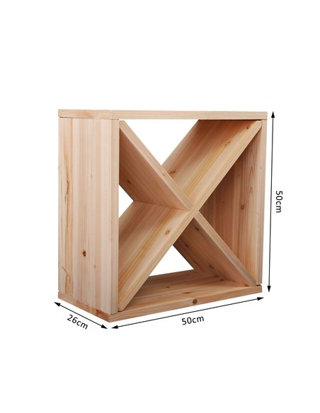 HOMCOM Wooden Wine Rack for 24 Bottle Square Tabletop Storage Holder Stand 05-0012 - pic 95773 | FastDaddyshop