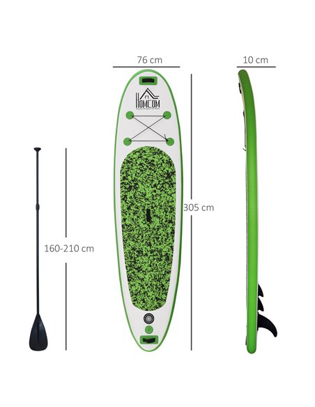 HOMCOM 10ft Blow up Paddle Board Standup Paddle Board Inflatable SUP Board Surfing Non-Slip Panel with Air Pump Beach Outdoor Ad - pic 95845 | FastDaddyshop