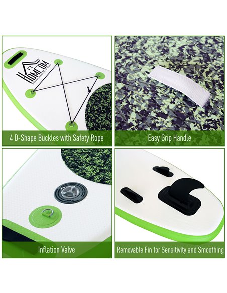 HOMCOM 10ft Blow up Paddle Board Standup Paddle Board Inflatable SUP Board Surfing Non-Slip Panel with Air Pump Beach Outdoor Ad - pic 95846 | FastDaddyshop