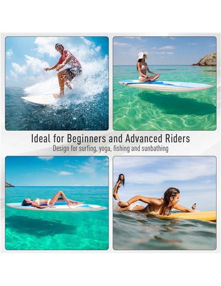 HOMCOM 10ft Blow up Paddle Board Standup Paddle Board Inflatable SUP Board Surfing Non-Slip Panel with Air Pump Beach Outdoor Ad - pic 95849 | FastDaddyshop