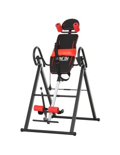 HOMCOM Steel Adjustable Pain Relief Gravity Inversion Table Red/Black A91-090