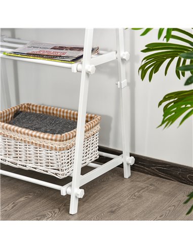 HOMCOM Minimalist Garment Rack: Adjustable Shelving Unit for Hallway Organisation, White 850-112