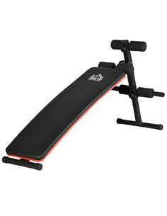 HOMCOM Sit-Up Sensation: Foldable Steel Home Bench, Adjustable, Compact Storage, Red/Black A91-082