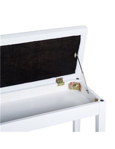 HOMCOM Faux Leather Piano Stool Makeup Dressing Stool Bench Dressing Table Seat with Storage 76x36x50cm,White