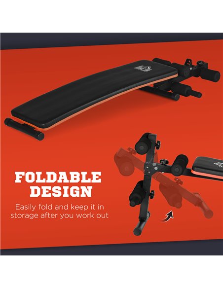 HOMCOM Sit-Up Sensation: Foldable Steel Home Bench, Adjustable, Compact Storage, Red/Black A91-082 - pic 95901 | FastDaddyshop