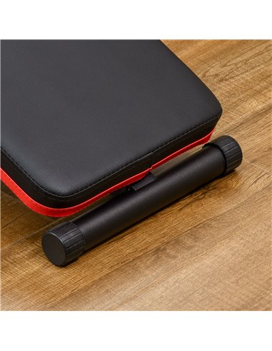 HOMCOM Sit-Up Sensation: Foldable Steel Home Bench, Adjustable, Compact Storage, Red/Black A91-082