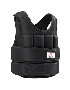 HOMCOM 20kg Adjustable Metal Sand Weight Vest Black A93-042V02BK