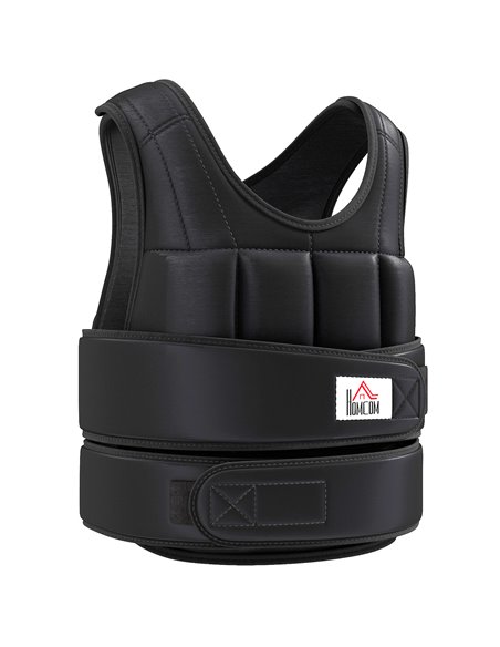 HOMCOM 20kg Adjustable Metal Sand Weight Vest Black A93-042V02BK - pic 95915 | FastDaddyshop