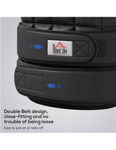 HOMCOM 20kg Adjustable Metal Sand Weight Vest Black A93-042V02BK
