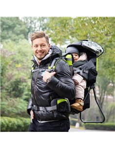HOMCOM Baby Hiking Backpack Carrier Child Carrier with Ergonomic Hip Seat Detachable Rain Cover Adjustable Straps Stand for Todd 2