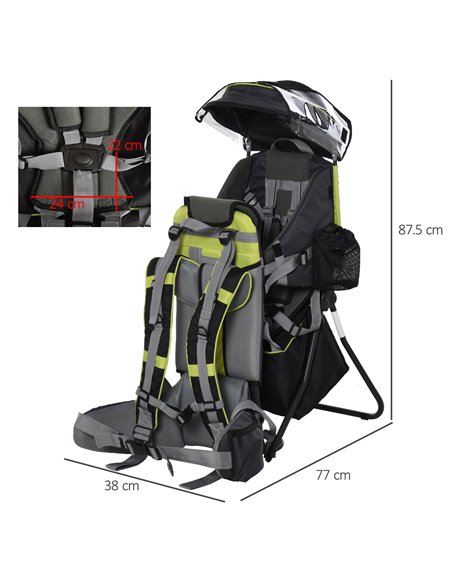 HOMCOM Baby Hiking Backpack Carrier Child Carrier with Ergonomic Hip Seat Detachable Rain Cover Adjustable Straps Stand for Todd - pic 95944 | FastDaddyshop