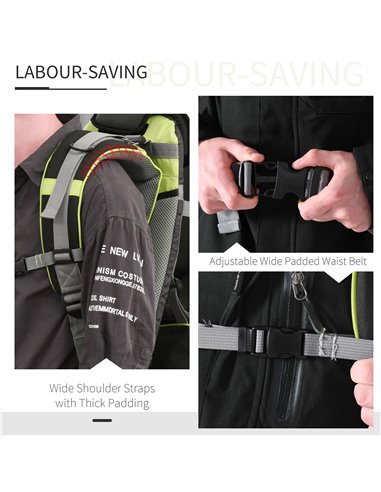 HOMCOM Baby Hiking Backpack Carrier Child Carrier with Ergonomic Hip Seat Detachable Rain Cover Adjustable Straps Stand for Todd