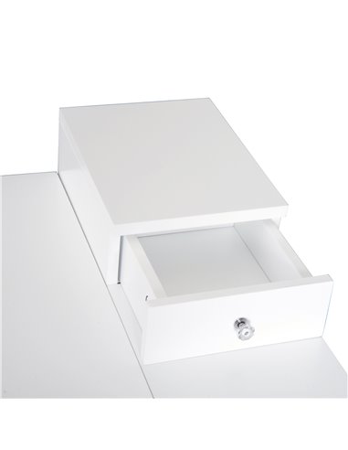 HOMCOM MDF,Pine Dressing Table Desk Flip-up Mirror Multi-purpose 2 Drawers Modern - White