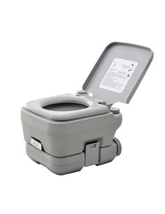 HOMCOM 10L Portable Travel Toilet Outdoor Camping Picnic with 2 Detachable Tanks & Push-button Operation, Grey B50-003
