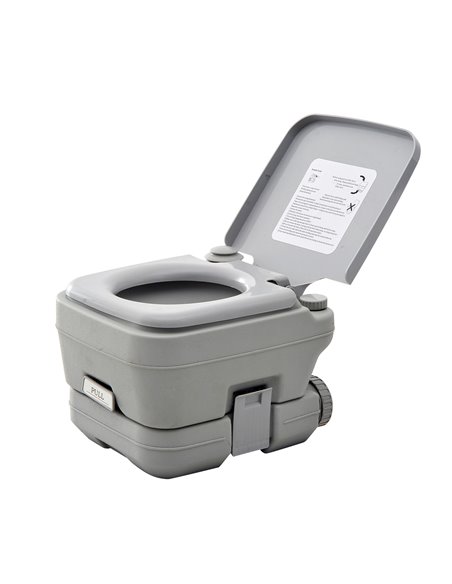 HOMCOM 10L Portable Travel Toilet Outdoor Camping Picnic with 2 Detachable Tanks & Push-button Operation, Grey B50-003 - pic 95960 | FastDaddyshop