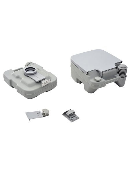 HOMCOM 10L Portable Travel Toilet Outdoor Camping Picnic with 2 Detachable Tanks & Push-button Operation, Grey B50-003 - pic 95967 | FastDaddyshop