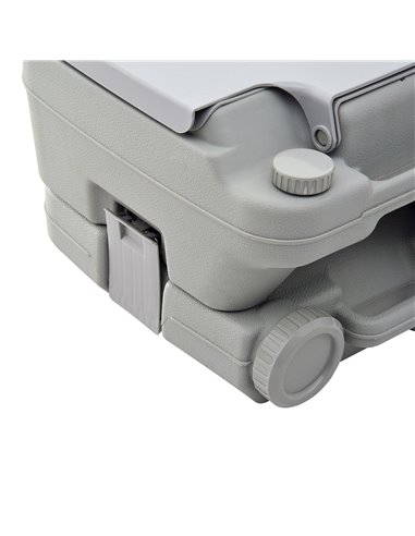 HOMCOM 10L Portable Travel Toilet Outdoor Camping Picnic with 2 Detachable Tanks & Push-button Operation, Grey B50-003