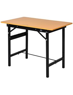 HOMCOM Foldable Garage Work Bench, Craft Table MDF Workstation, Heavy-duty Steel Frame with Ruler, Protractor B71-036