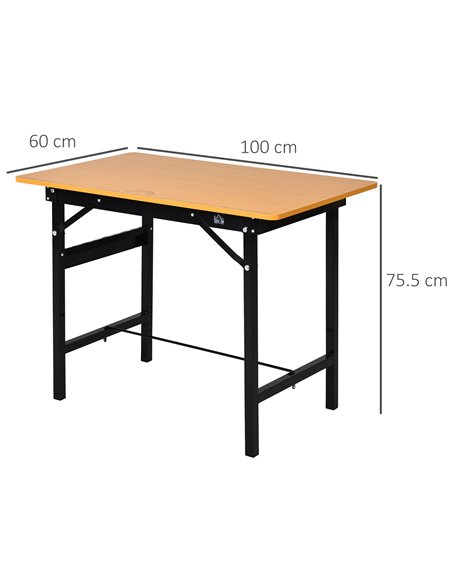 HOMCOM Foldable Garage Work Bench, Craft Table MDF Workstation, Heavy-duty Steel Frame with Ruler, Protractor B71-036 - pic 95971 | FastDaddyshop