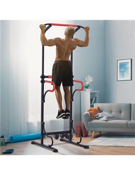 HOMCOM Steel Multi-Use Exercise Power Tower Pull Up Station Adjustable Height W/ Grips A91-105 - pic 95979 | FastDaddyshop