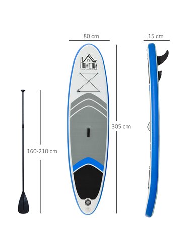 HOMCOM SUP Accessory Set with Carry Bag, Adjustable Paddle, Pump, Leash for Inflatable Paddle Board A33-014