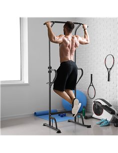 HOMCOM Pull Up Bar Multi-Function Height Adjustable Power Tower Dip Station Equipment A91-124 2