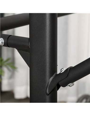 HOMCOM Pull Up Bar Multi-Function Height Adjustable Power Tower Dip Station Equipment A91-124
