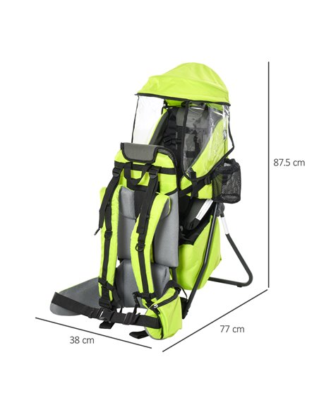 HOMCOM Baby Hiking Backpack Carrier Child Carrier with Ergonomic Hip Seat Detachable Rain Cover Adjustable Straps Stand for Todd - pic 96043 | FastDaddyshop