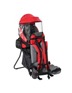 HOMCOM Baby Backpack Carrier Child Carrier with Ergonomic Hip Seat Detachable Rain Cover Adjustable Straps Stand for Toddlers Ag